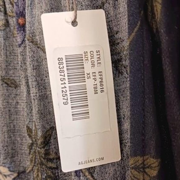 NWT AG Adriano Goldschmied Daphne Maxi Dress XS Extra Small Wrap Black Floral - Picture 8 of 8